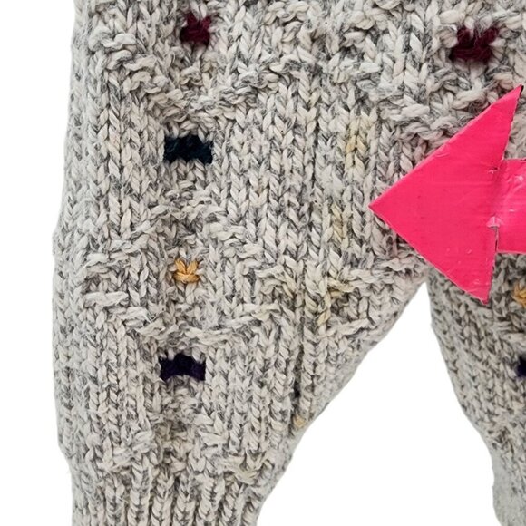 Vintage Northern Reflections Gray Multicolor Retro Knit Grandpa Sweater Large - Picture 7 of 10